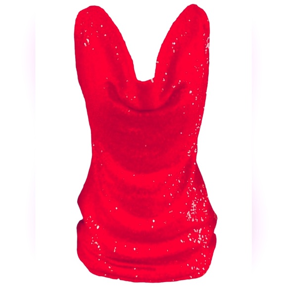 CELEBRITY FASHION® by HERA COLLECTION, Red Sequin Dress, Size L - Picture 1 of 10